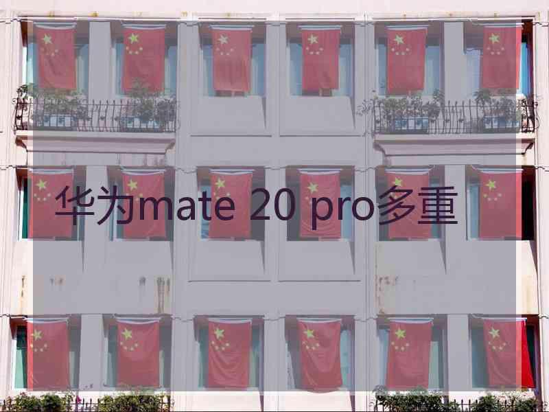 华为mate 20 pro多重