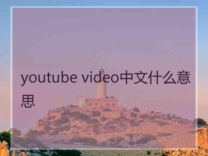 youtube video中文什么意思