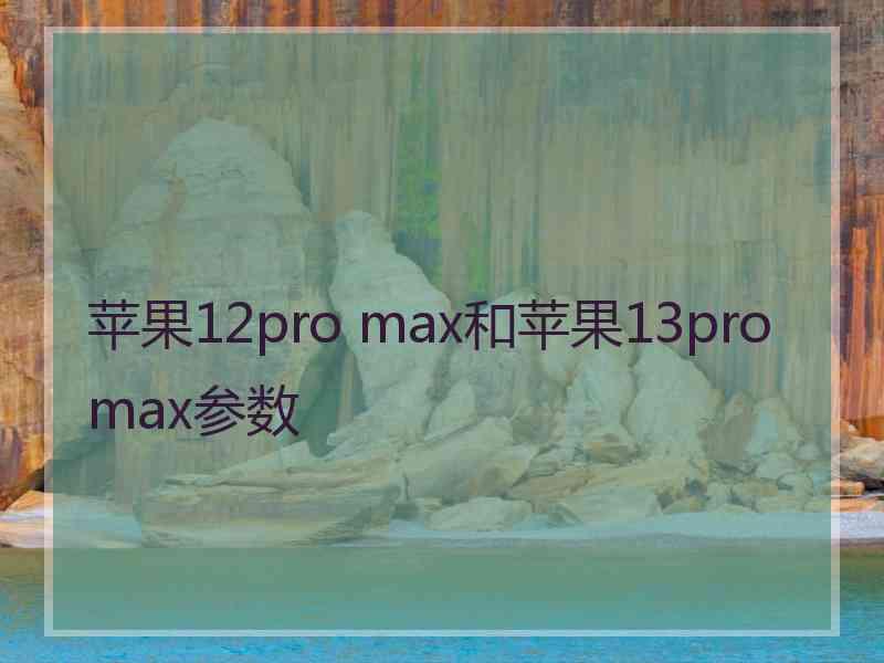 苹果12pro max和苹果13promax参数