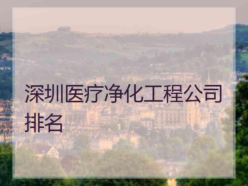 深圳医疗净化工程公司排名