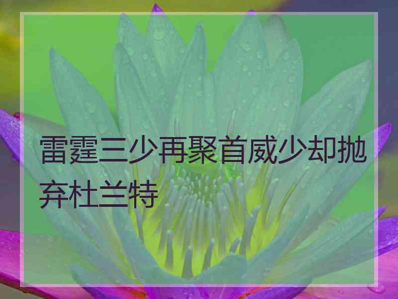 雷霆三少再聚首威少却抛弃杜兰特