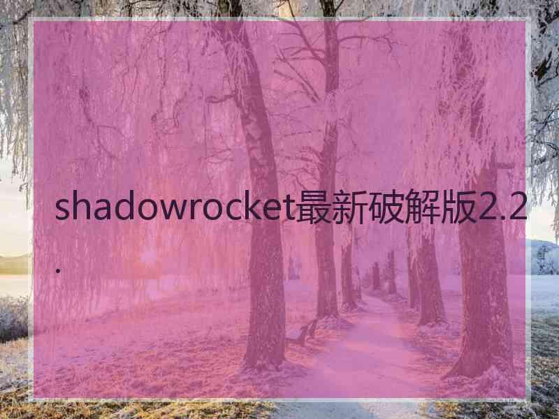 shadowrocket最新破解版2.2.