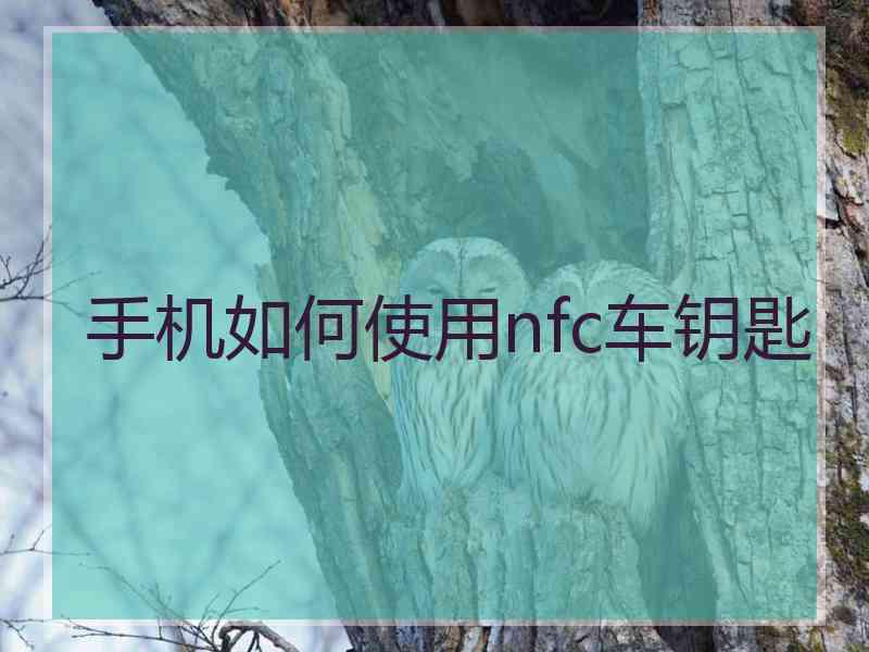 手机如何使用nfc车钥匙