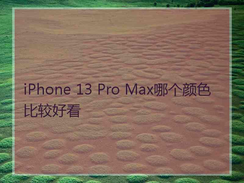 iPhone 13 Pro Max哪个颜色比较好看