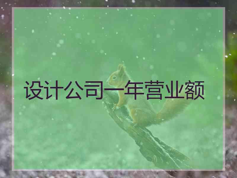 设计公司一年营业额