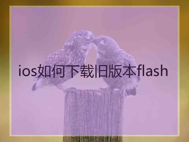 ios如何下载旧版本flash