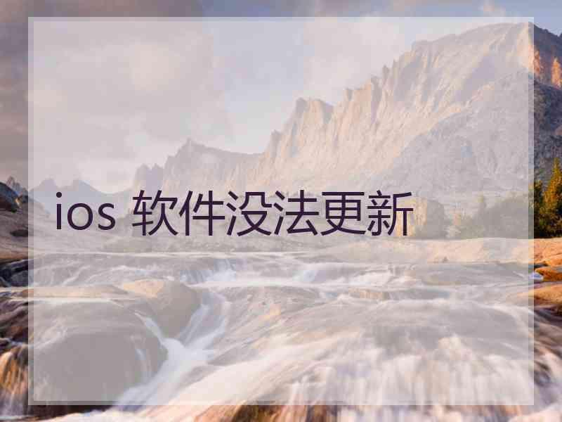 ios 软件没法更新