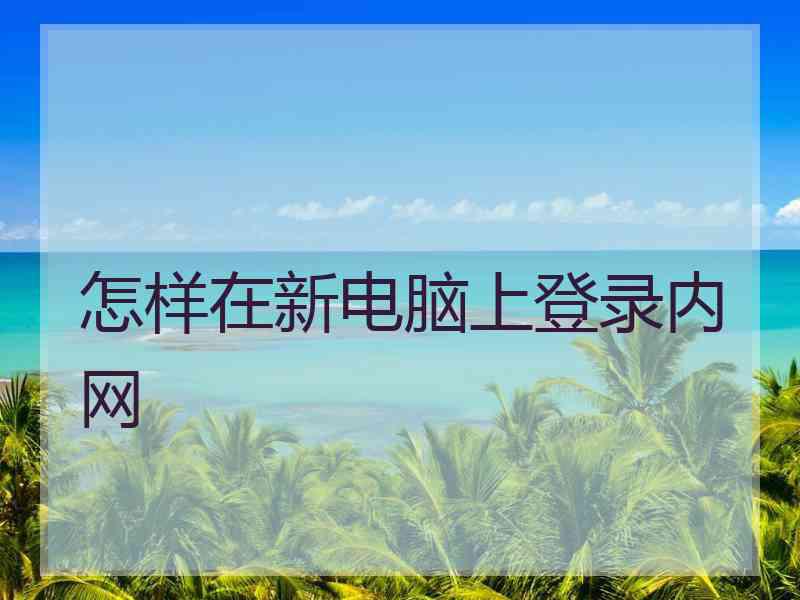 怎样在新电脑上登录内网