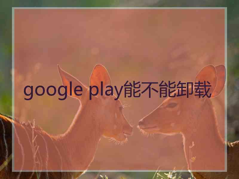 google play能不能卸载