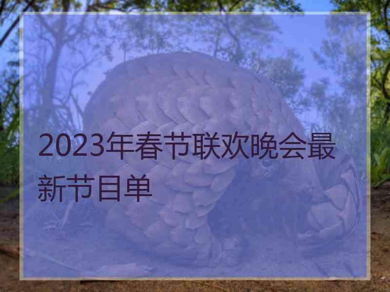 2023年春节联欢晚会最新节目单