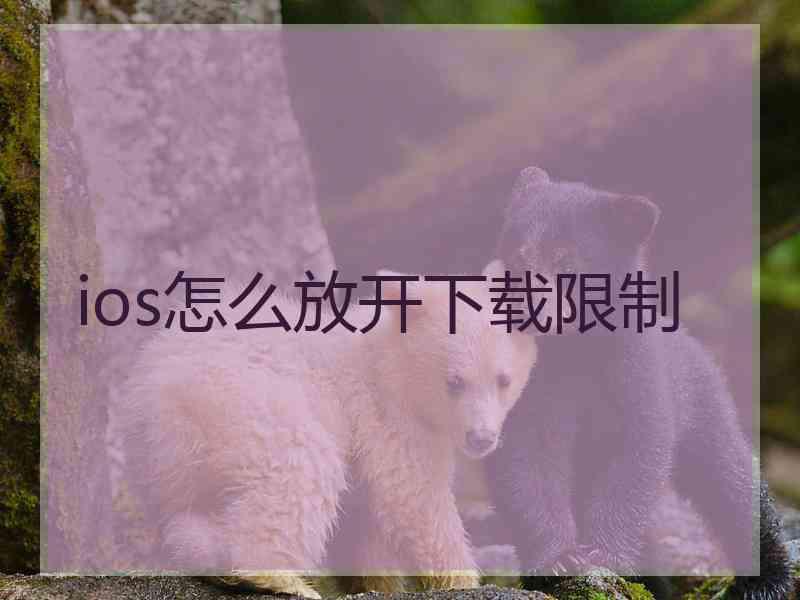 ios怎么放开下载限制