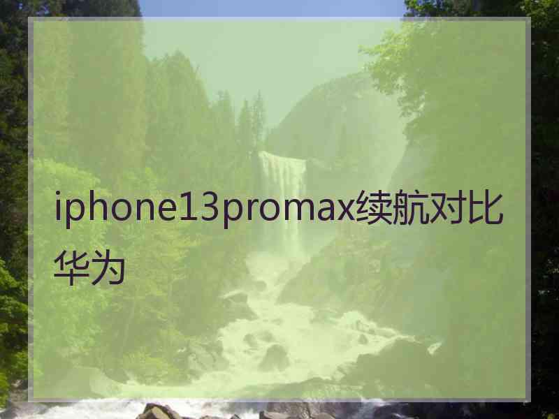 iphone13promax续航对比华为