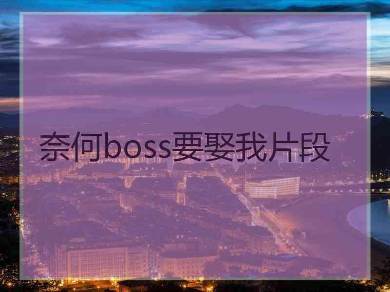 奈何boss要娶我片段