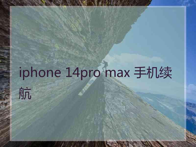 iphone 14pro max 手机续航