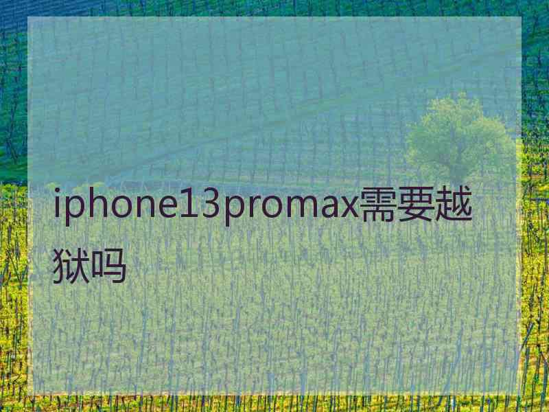 iphone13promax需要越狱吗