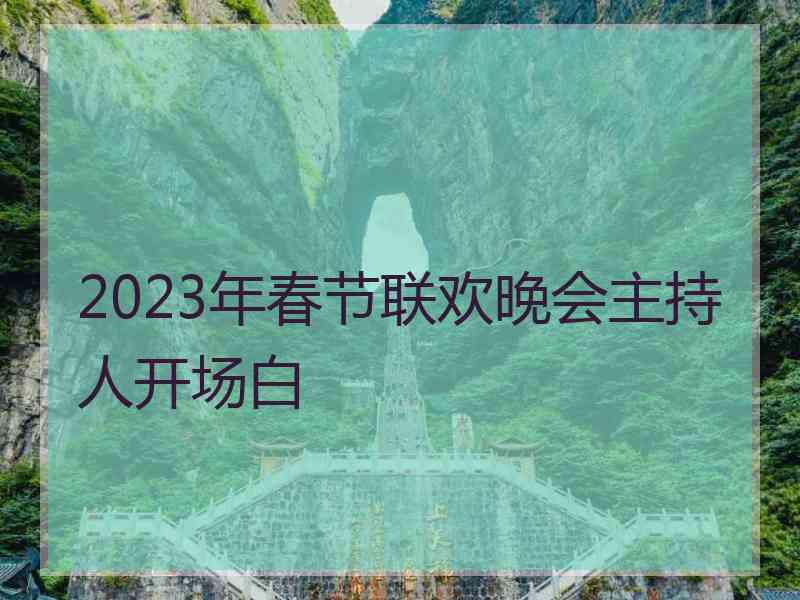 2023年春节联欢晚会主持人开场白