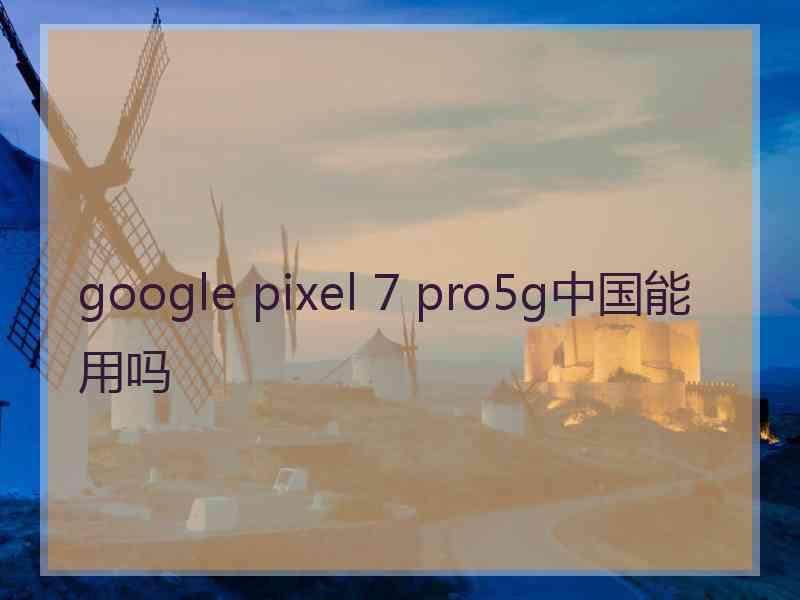 google pixel 7 pro5g中国能用吗