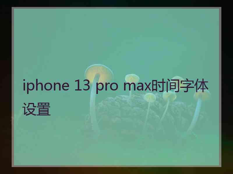 iphone 13 pro max时间字体设置