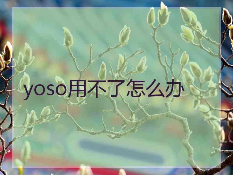 yoso用不了怎么办