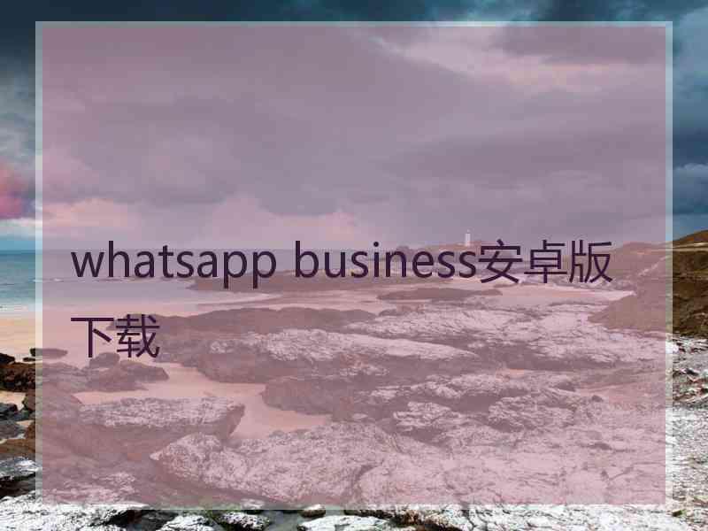 whatsapp business安卓版下载