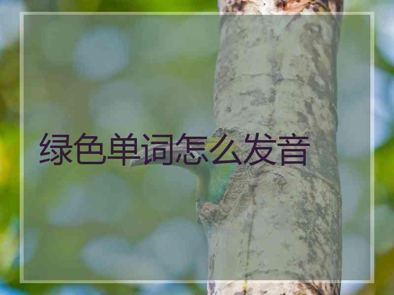 绿色单词怎么发音