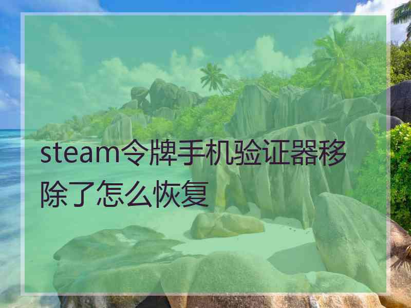 steam令牌手机验证器移除了怎么恢复