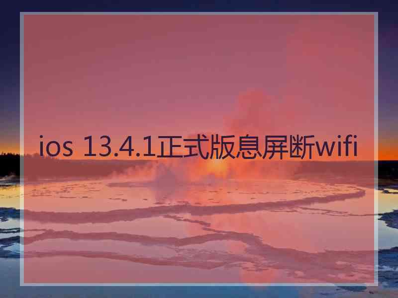 ios 13.4.1正式版息屏断wifi