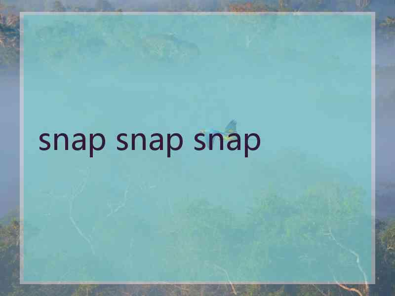 snap snap snap