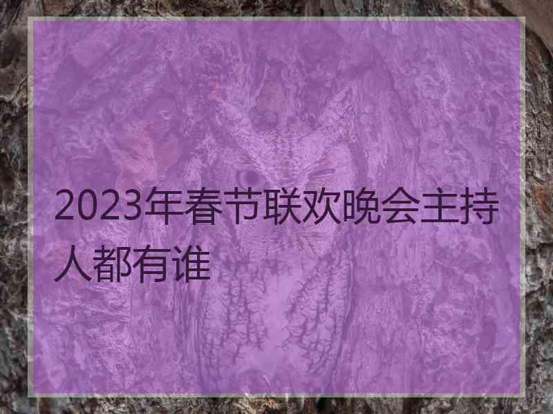 2023年春节联欢晚会主持人都有谁