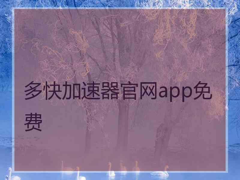 多快加速器官网app免费