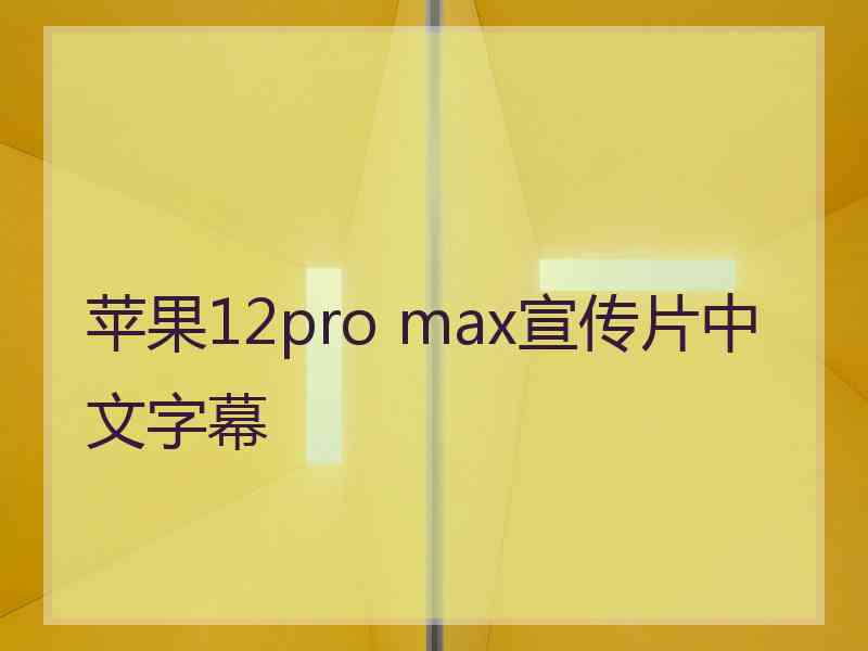 苹果12pro max宣传片中文字幕