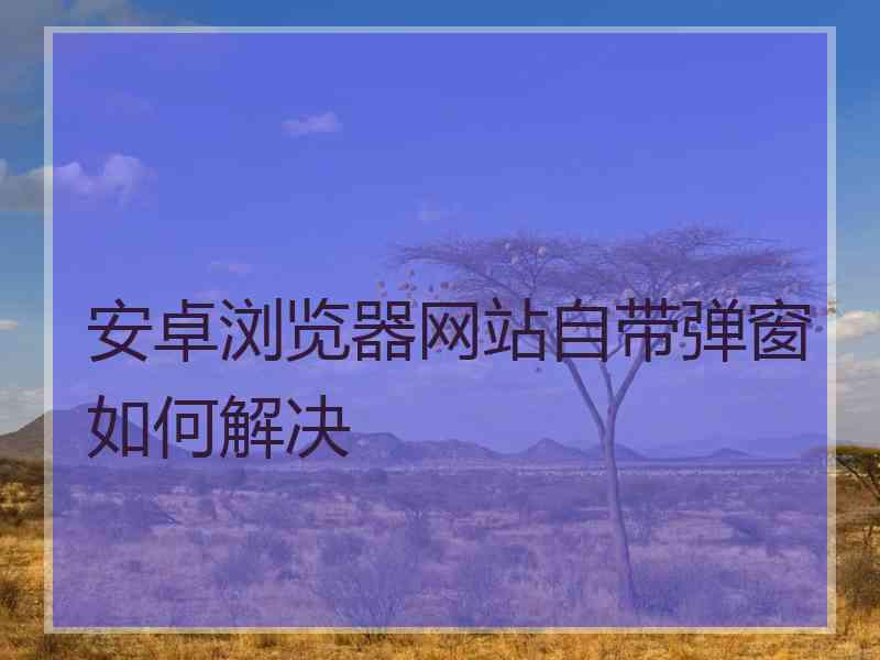 安卓浏览器网站自带弹窗如何解决