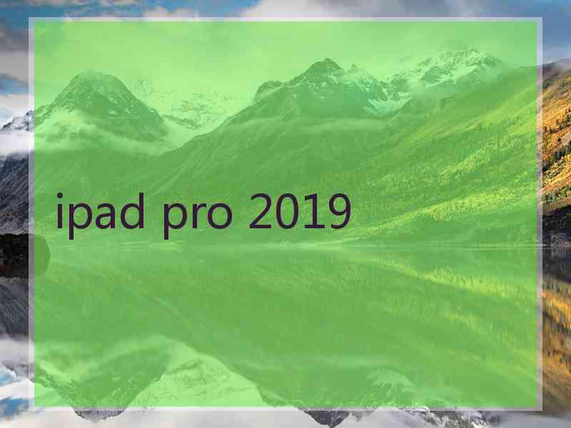 ipad pro 2019