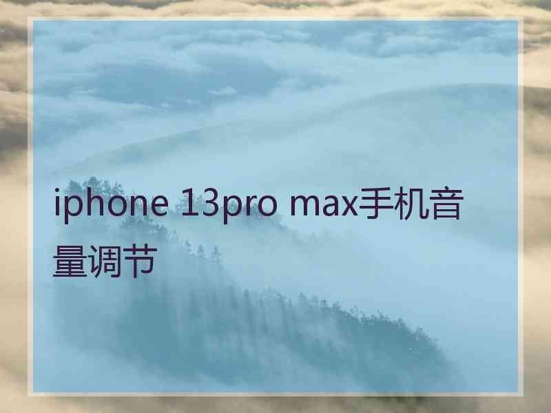 iphone 13pro max手机音量调节