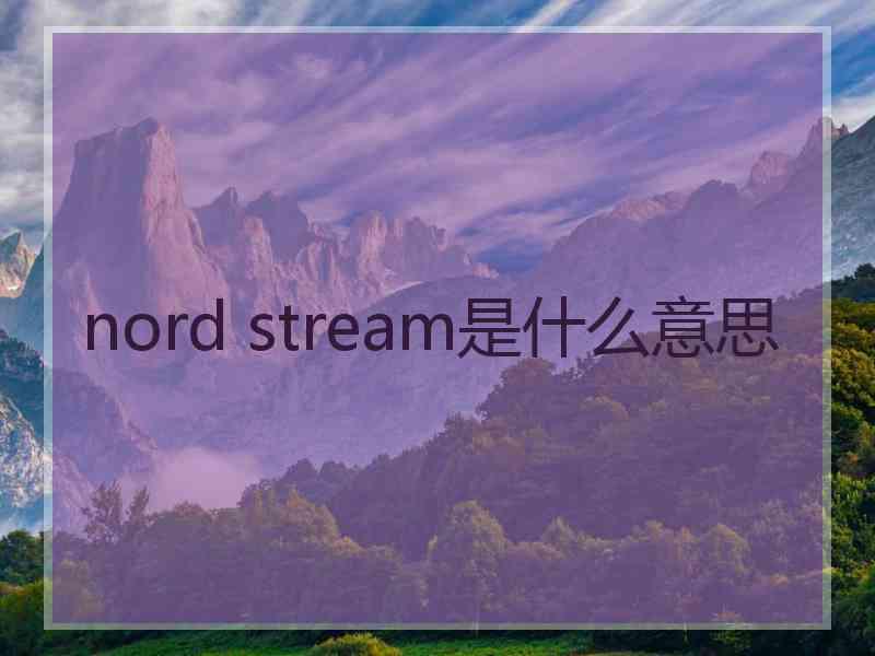 nord stream是什么意思