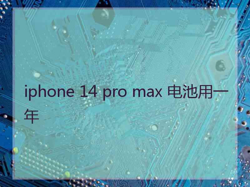 iphone 14 pro max 电池用一年