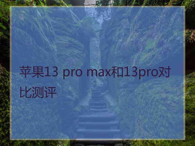 苹果13 pro max和13pro对比测评