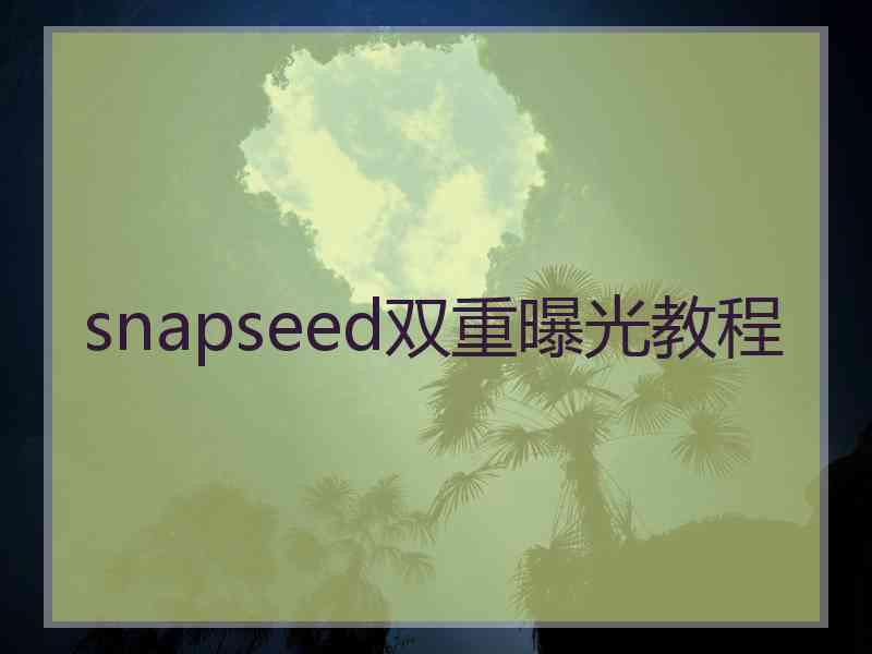 snapseed双重曝光教程