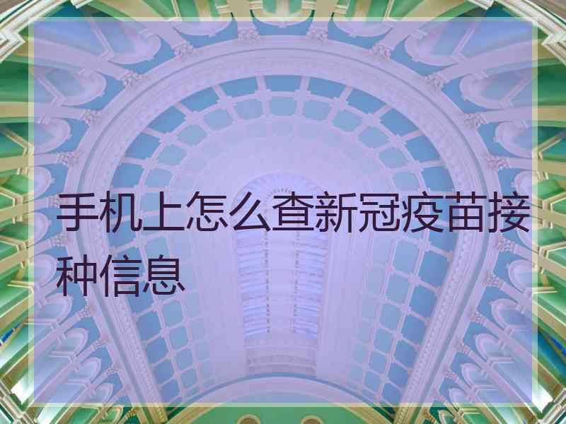 手机上怎么查新冠疫苗接种信息