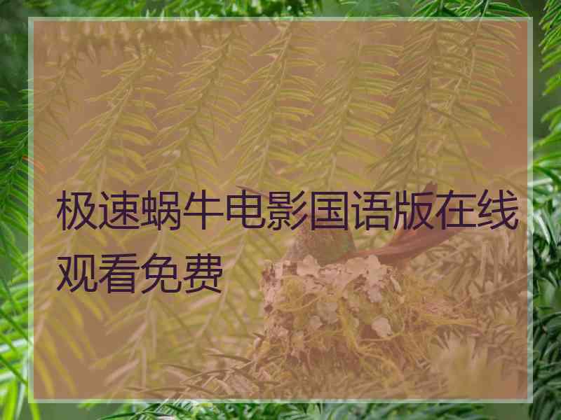 极速蜗牛电影国语版在线观看免费