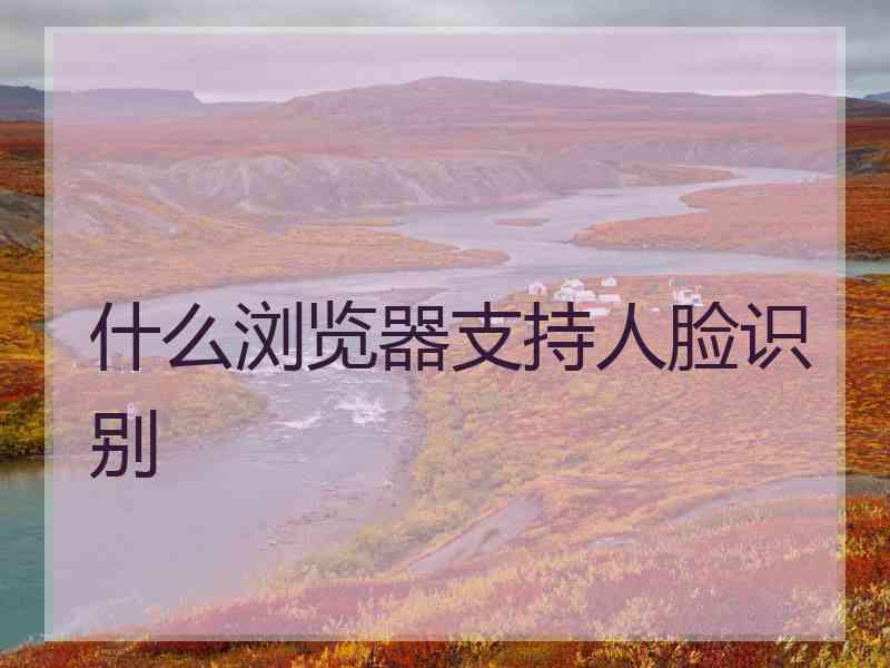 什么浏览器支持人脸识别