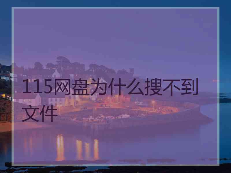 115网盘为什么搜不到文件