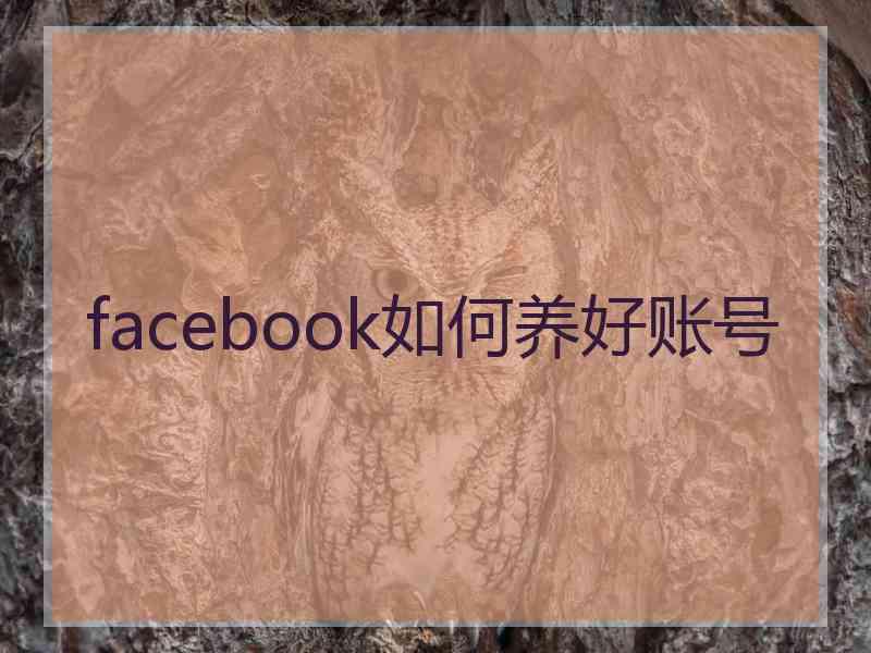 facebook如何养好账号