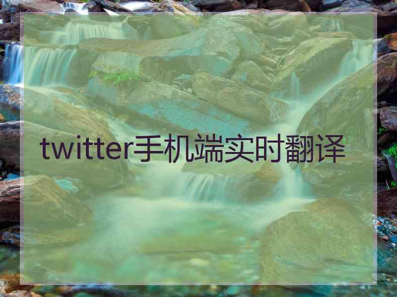 twitter手机端实时翻译