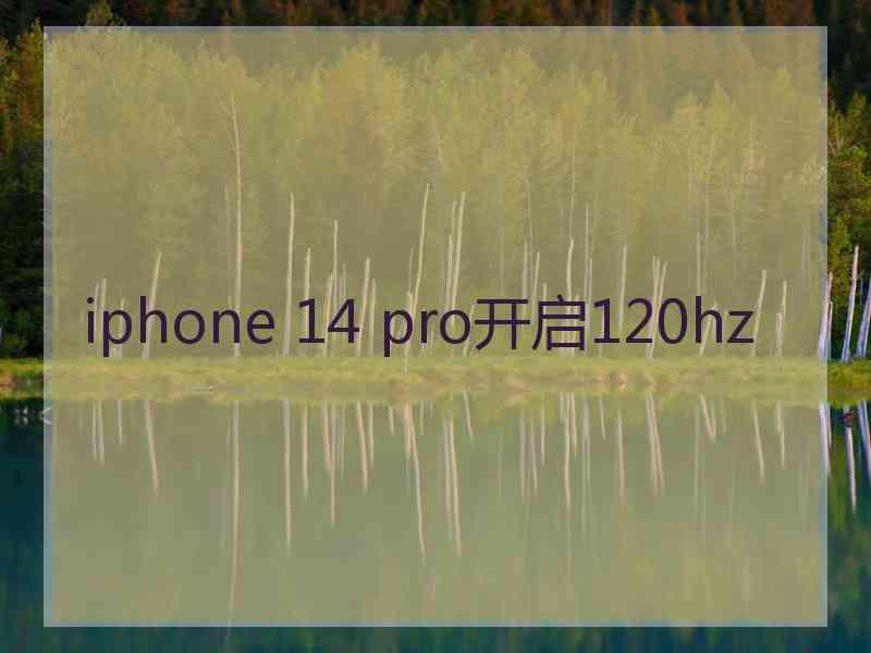 iphone 14 pro开启120hz