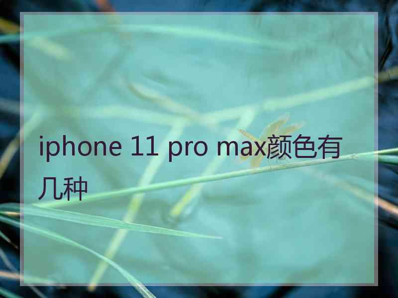 iphone 11 pro max颜色有几种