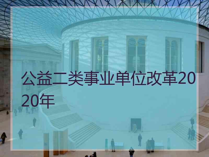 公益二类事业单位改革2020年