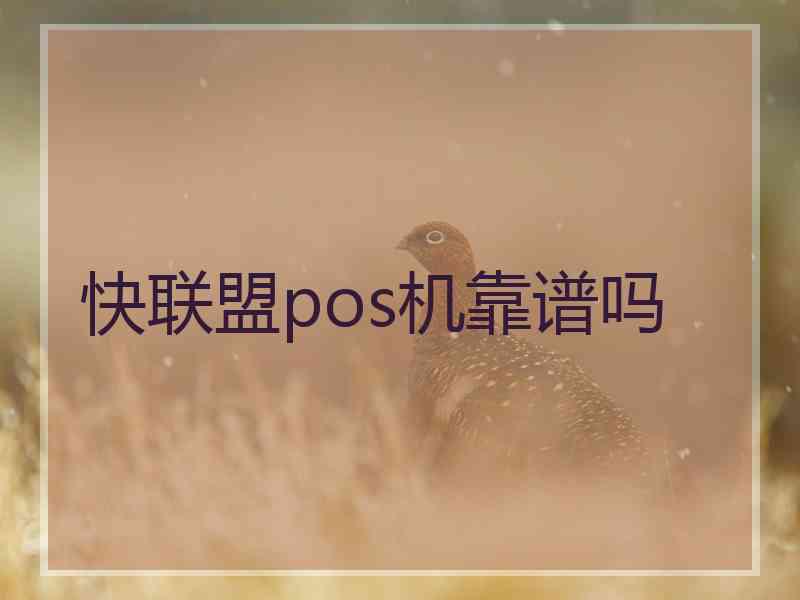 快联盟pos机靠谱吗