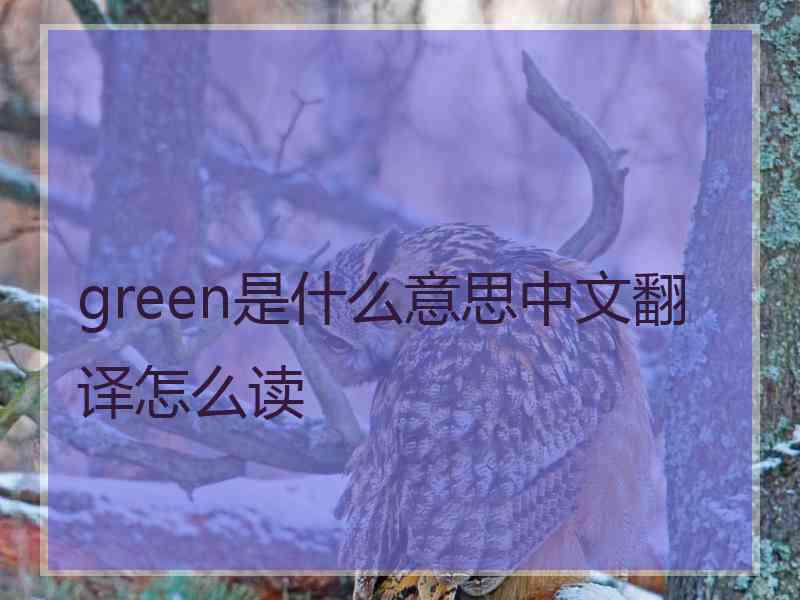 green是什么意思中文翻译怎么读