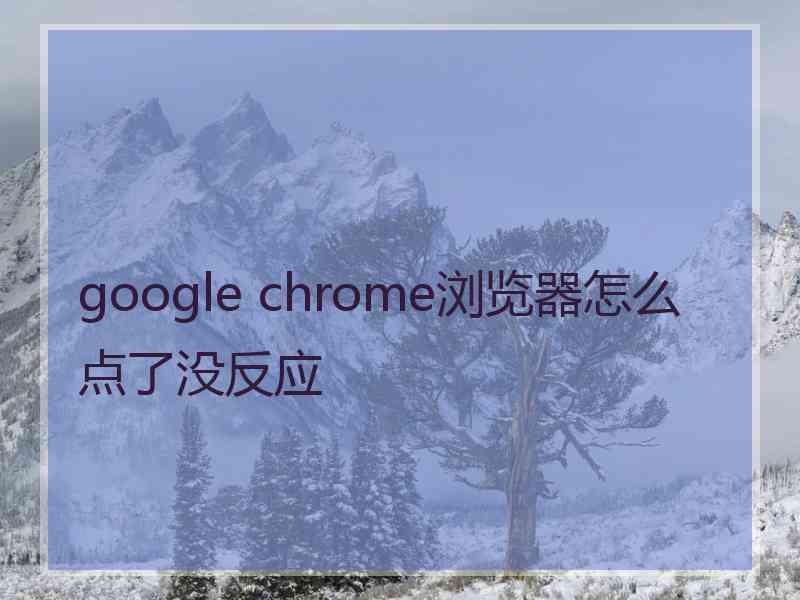 google chrome浏览器怎么点了没反应